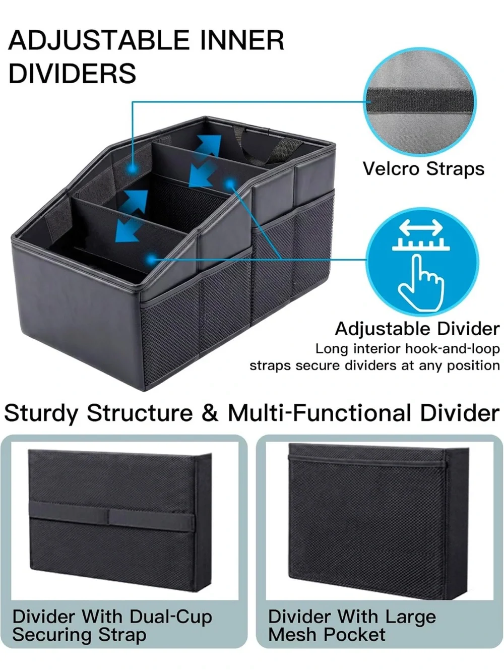 Car Trunk Organizer reinforced dividable car backseat organizers